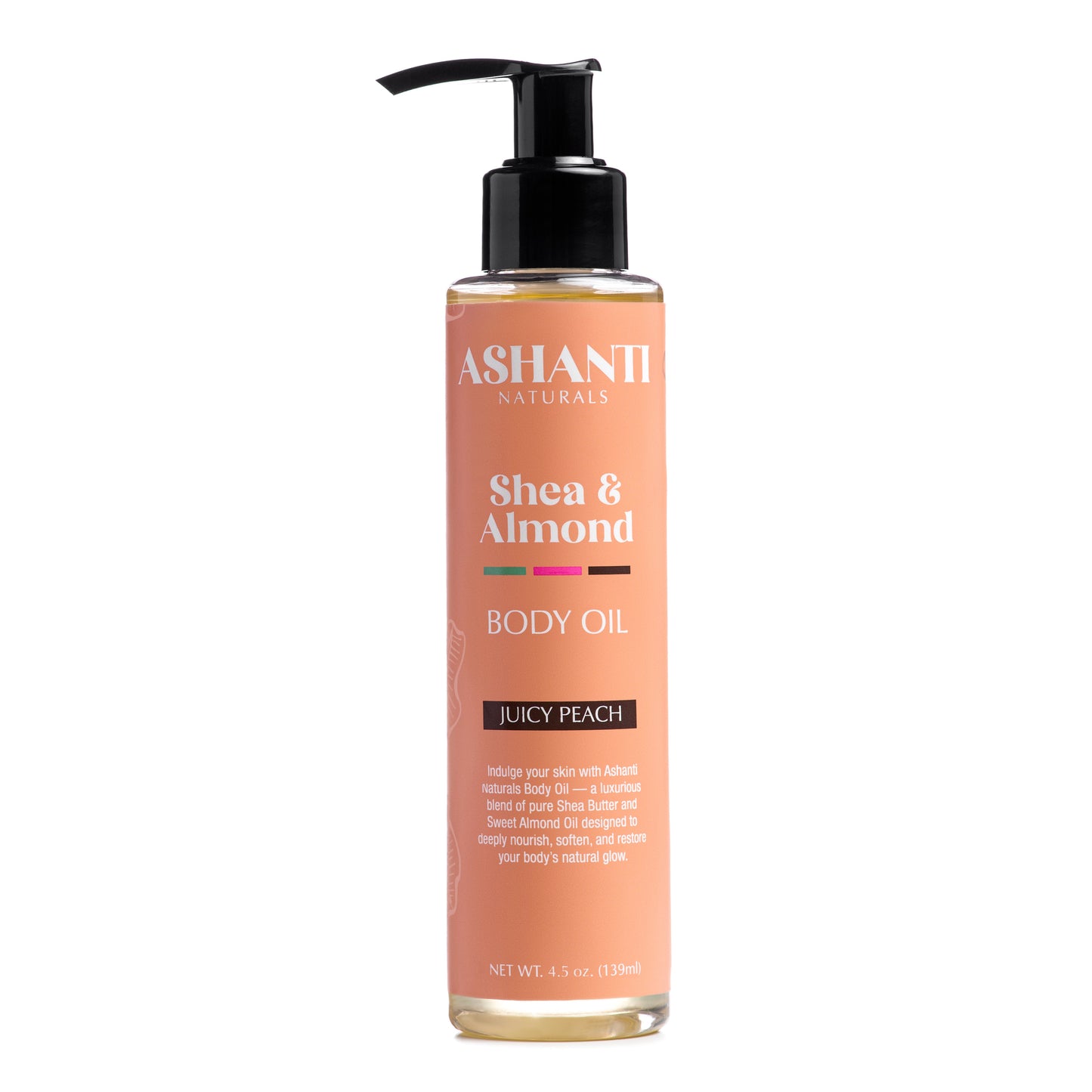 ACEITES PARA EL CUERPO DE SHEA Y ALMENDRA DULCE ASHANTI NATURALS - DURAZNO JUGOSO