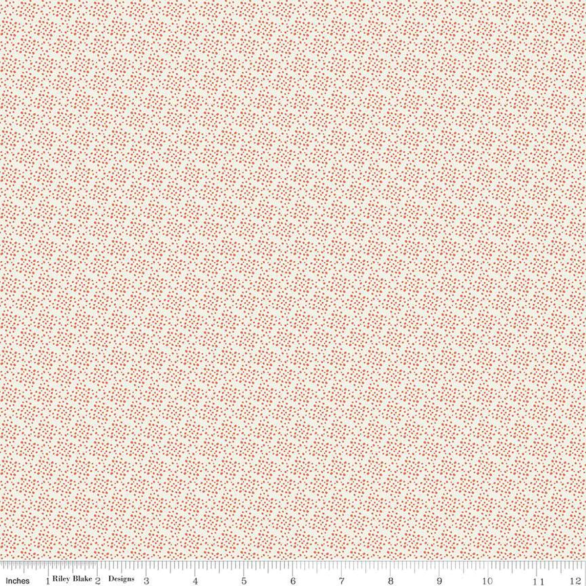 Tissu en coton crème à pois Juju's Petals - 43"/44" par yard
