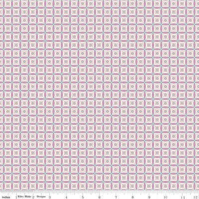Tissu en coton mosaïque lilas Juju's Petals - 43"/44" par yard