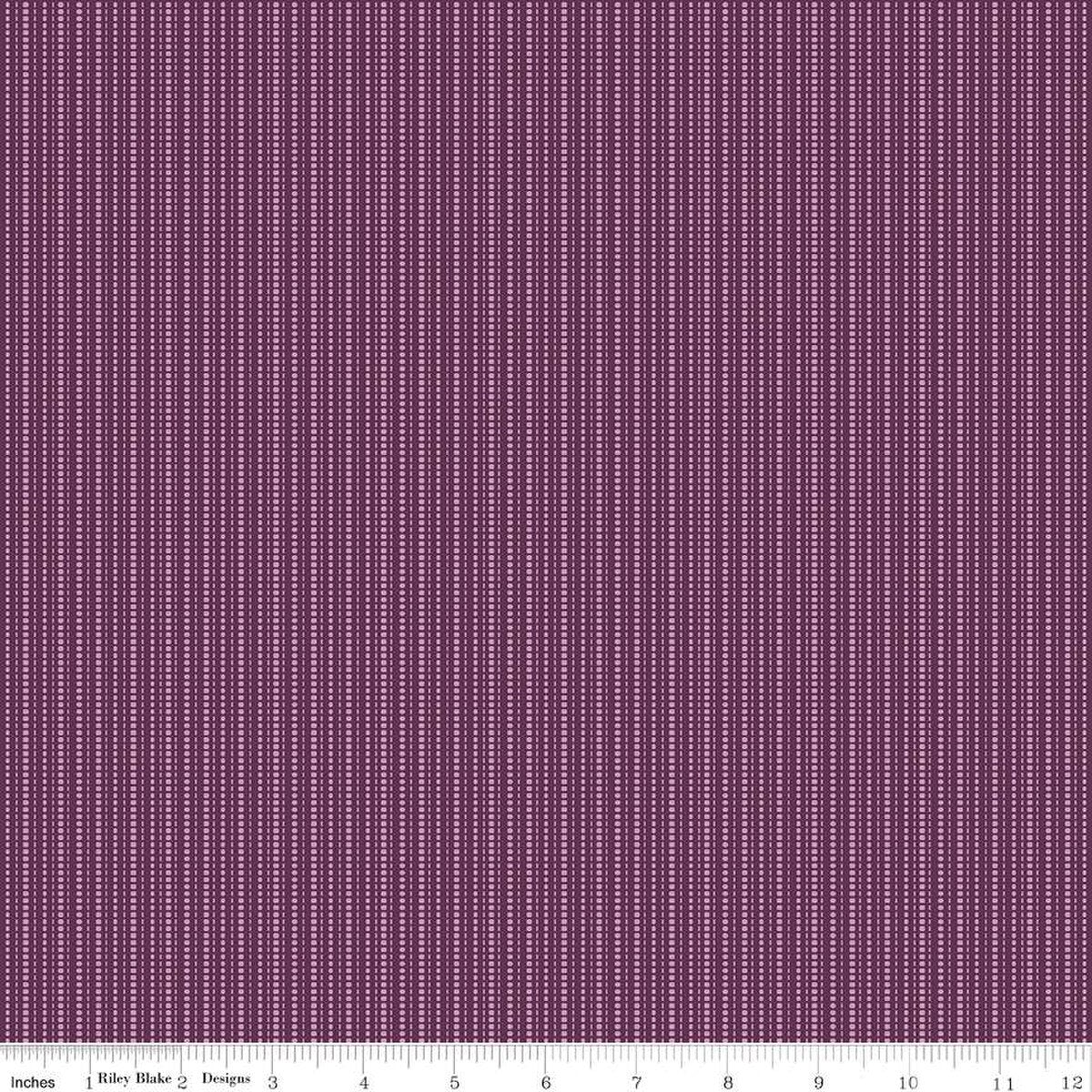 Juju's Petals Stripes Purple Cotton Fabric - 43"/44" Per Yard