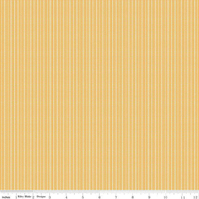 Juju's Petals Stripes Yellow Cotton Fabric - 43"/44" Per Yard