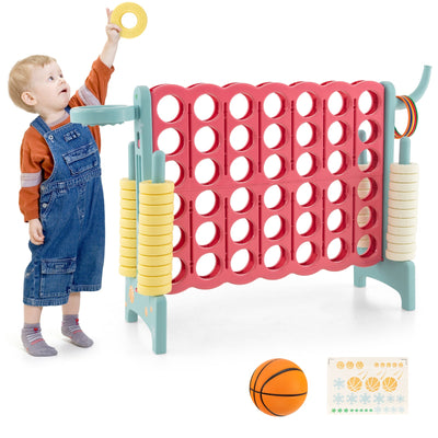 4-in-a-Row Connect Game with Basketball Hoop - Blue