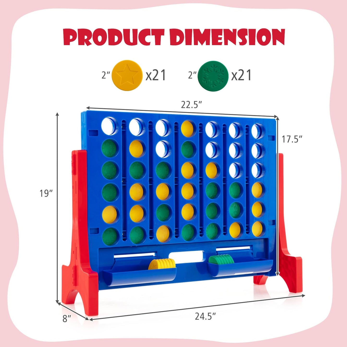 Jumbo 4-to-Score Connect Game Set with Carrying Bag