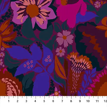 Tissu large en coton à fleurs multicolores Jumpstart