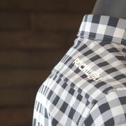 Titan Grey Plaid Long Sleeve Shirt - Athletic Fit - Korvel
