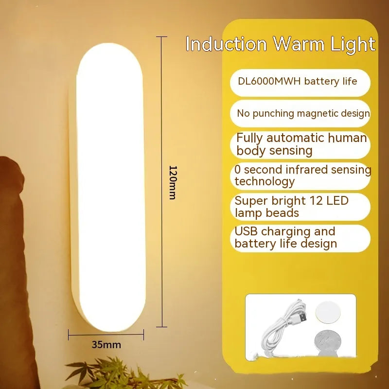 Lámpara Nocturna Recargable con Inducción Humana Inteligente