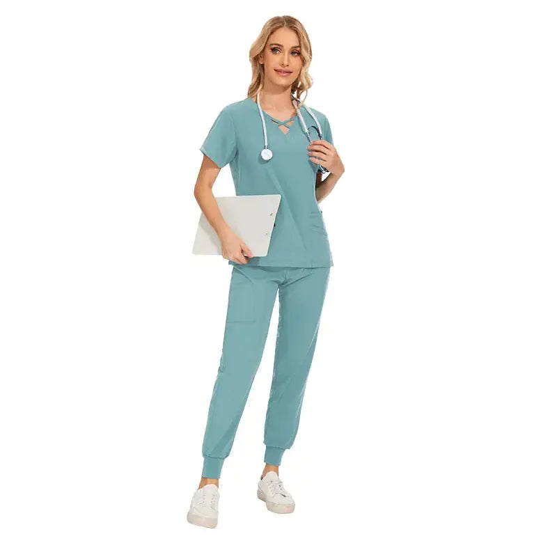 Slim Fit Women's Stretch Scrub Set for Medical Professionals