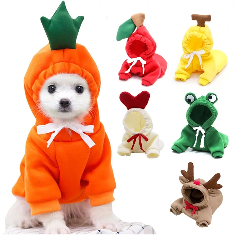 Manteau d'hiver pour chien à thème fruité