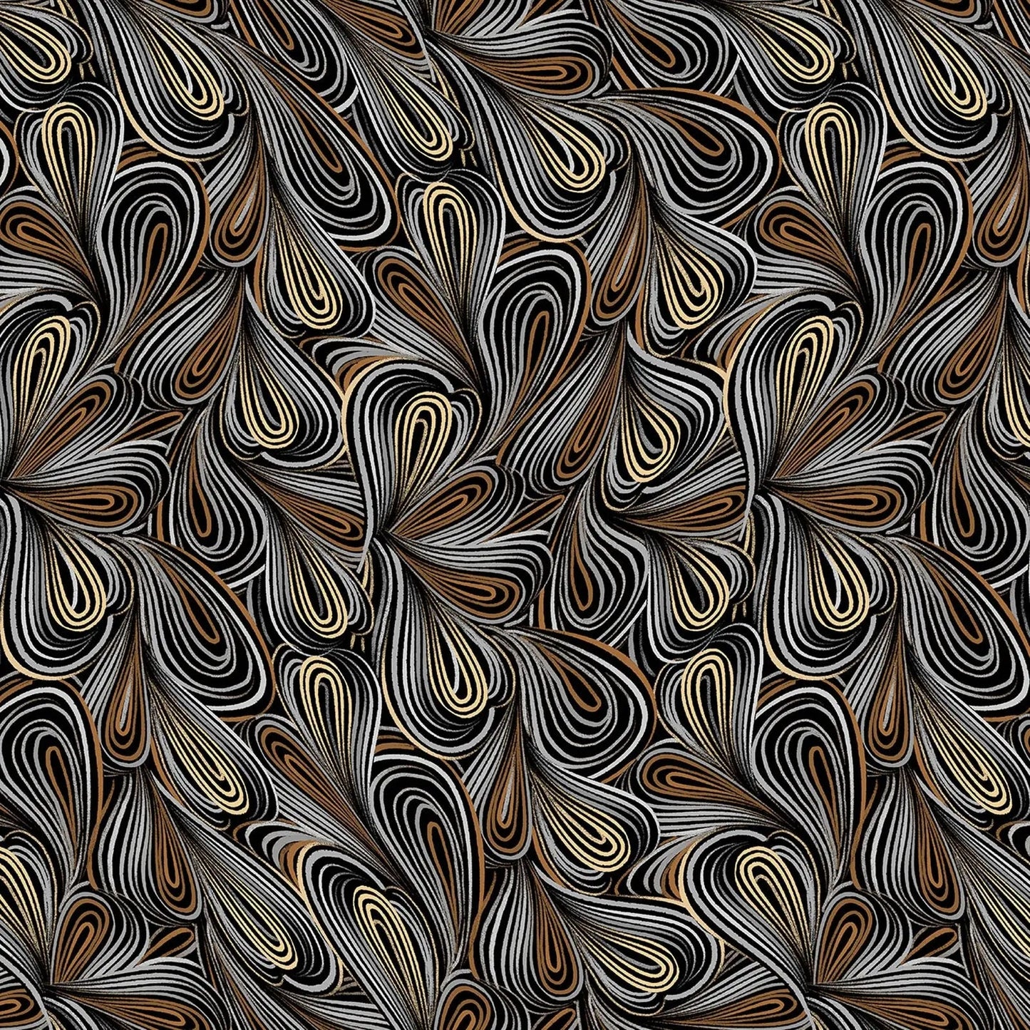 Brown Multi Color Flow Cotton Wideback Fabric - Per Yard