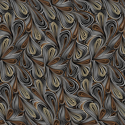 Tela de algodón de fondo ancho de color marrón multicolor - Por yarda
