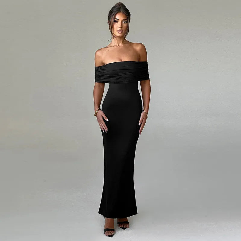 Robe élégante sans dos et épaules dénudées pour femmes