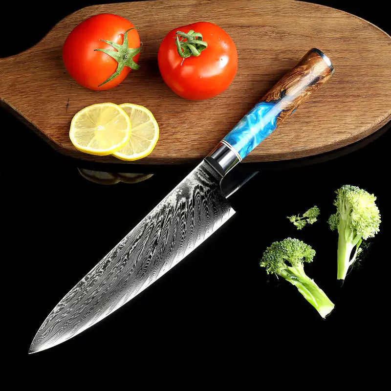Couteau de Chef en Acier Damas Premium
