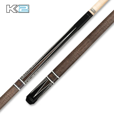 K2 Billiard Cue - Gloss Black with Rosewood & Snakewood Accents