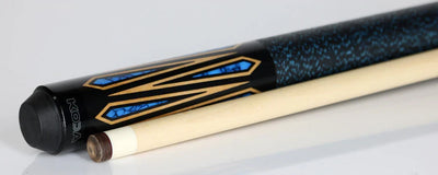 K2 KLSE11 Billiard Cue with Black and Turquoise Design - Korvel