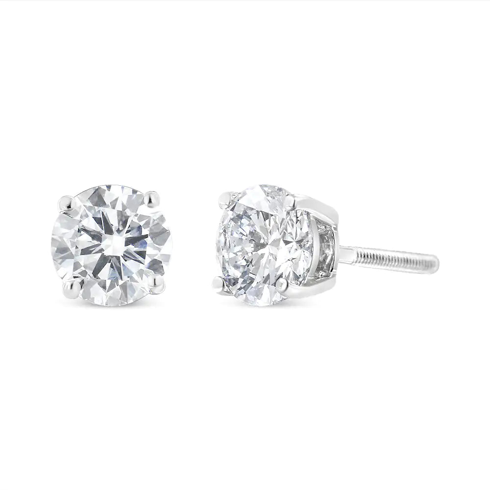 IGI Certified 14K White Gold Lab Grown Diamond Stud Earrings