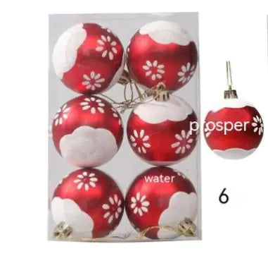 Vibrant Glitter Christmas Balls - Set of 6