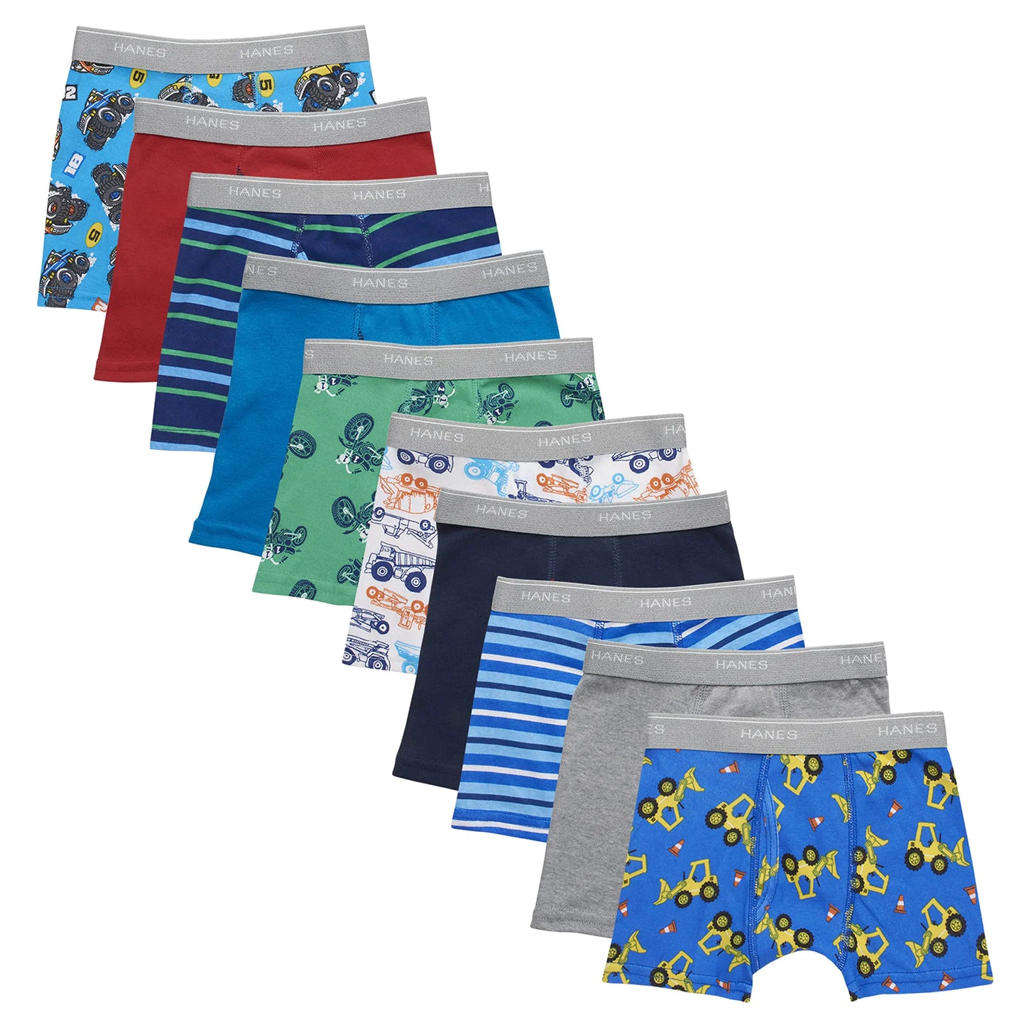 Bóxer Corto Comfort Flex para Niños Hanes - Paquete de 10 (2-3T, Variados)