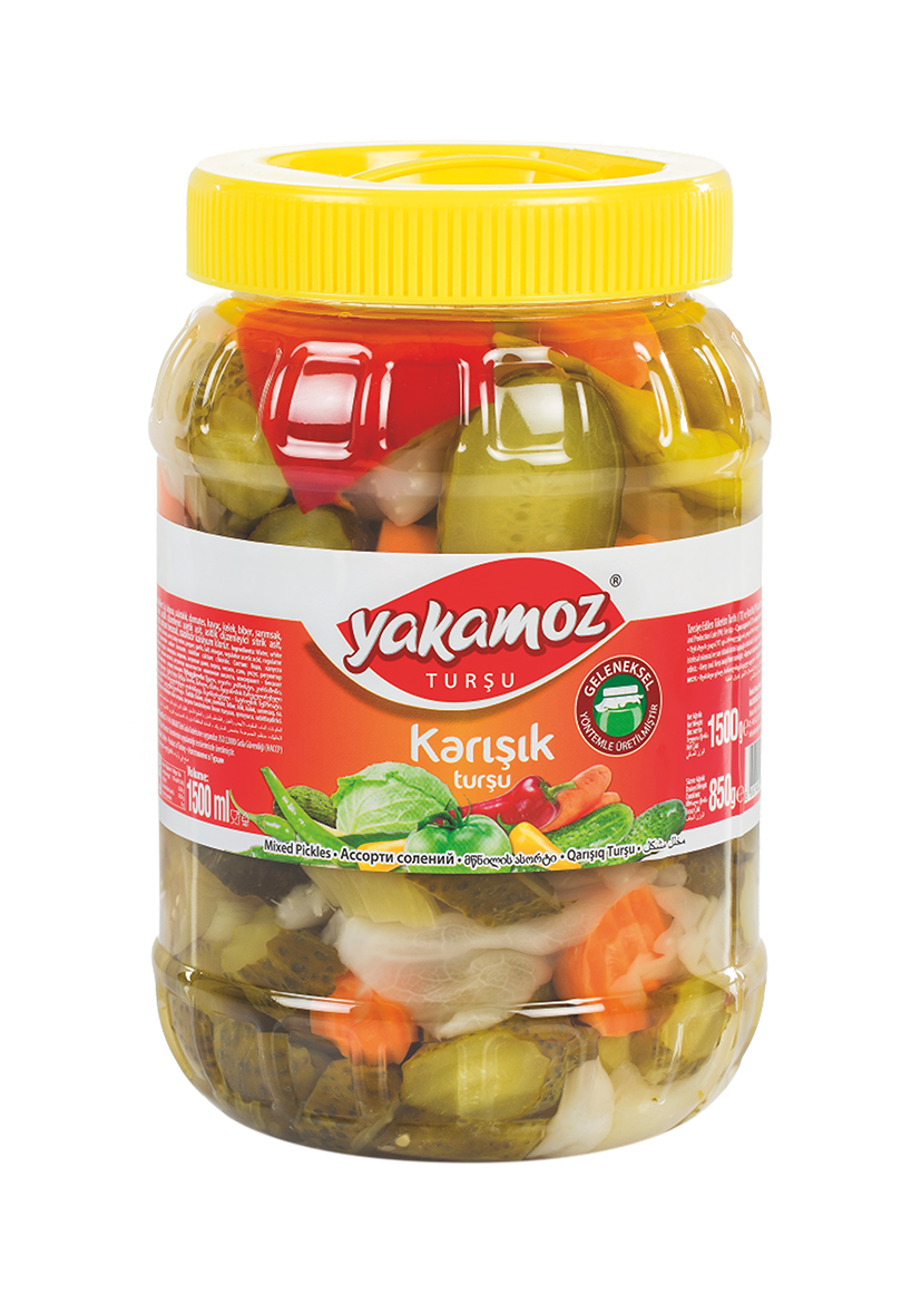 Yakamoz Mixed Pickles 1500 g (52.9 oz) – Traditional Mediterranean Mix - Korvel
