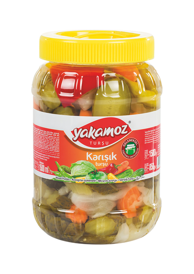 Yakamoz Mixed Pickles 1500 g (52.9 oz) – Traditional Mediterranean Mix - Korvel