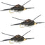 3-Pack Tungsten Bead Kaufmann's Black Stone Fly Nymphs with Rubber Legs - Size 10 - Korvel