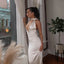 Elegant White Satin Halter Dress