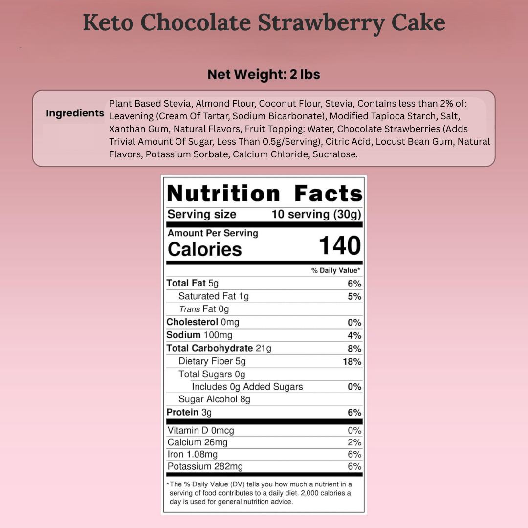Pastel de Chocolate y Fresa Sin Azúcar y Sin Gluten Andy Anand, 2.8 lb