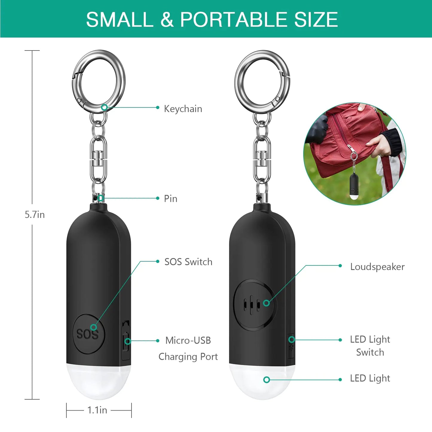 Women's Emergency Alarm Keychain for Personal Safety