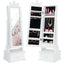 2-in-1 Kids Play Jewelry Armoire with Full Length Mirror - White