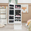 2-in-1 Kids Play Jewelry Armoire with Full Length Mirror - White