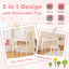 Kid Vanity Table Stool Set with Tri-Folding Mirror and LED Lights - White