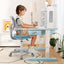 Adjustable Blue Desk Chair with Auto Brake Casters for Kids