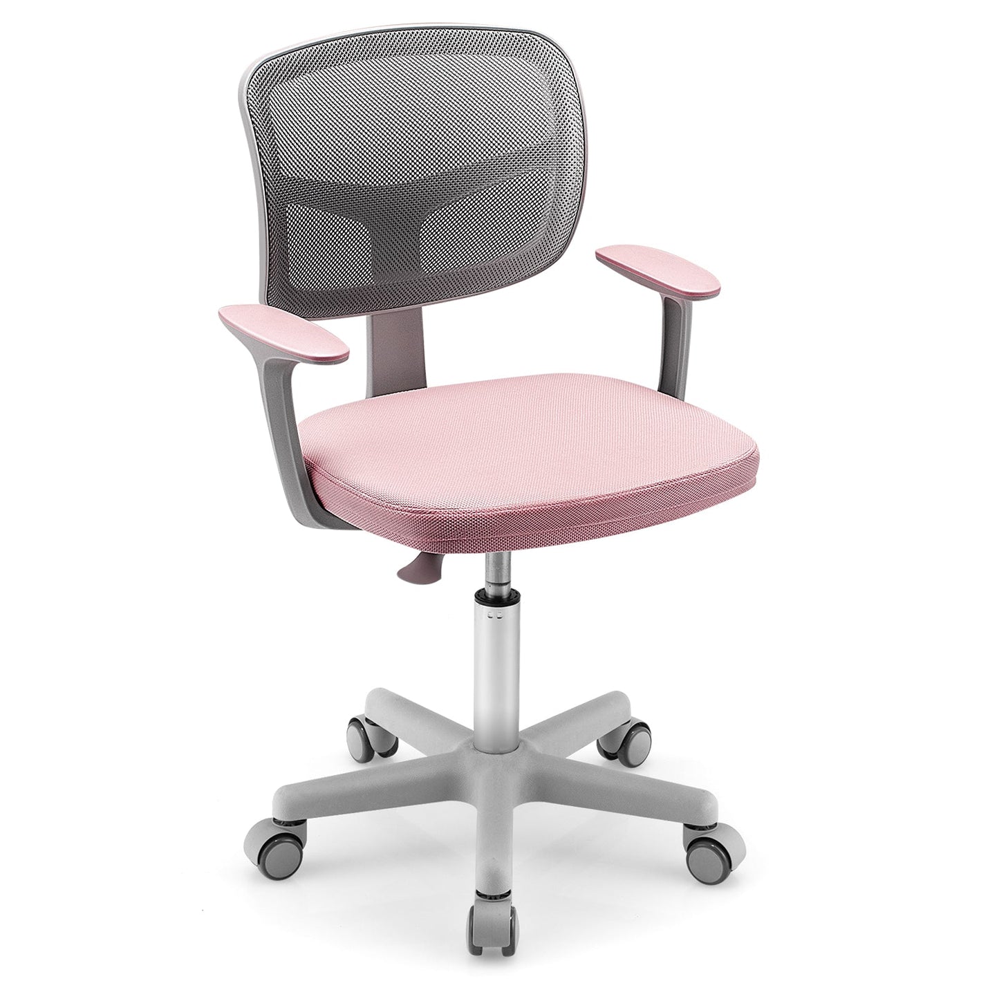 Adjustable Desk Chair with Auto Brake Casters for Kids - Pink