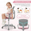 Adjustable Desk Chair with Auto Brake Casters for Kids - Pink