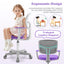 Adjustable Purple Desk Chair with Auto Brake Casters for Kids
