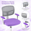 Adjustable Purple Desk Chair with Auto Brake Casters for Kids