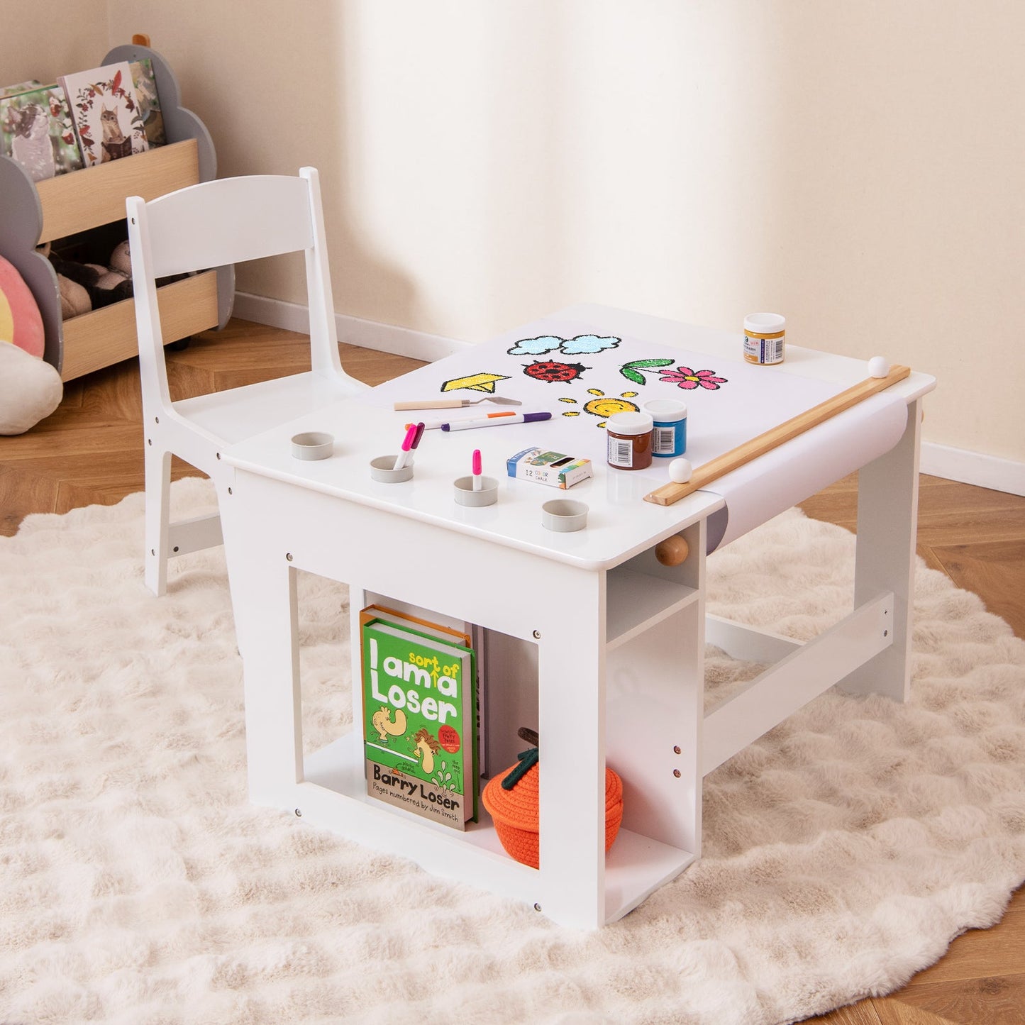 Ensemble de table et chaise d'art pour enfants - Blanc