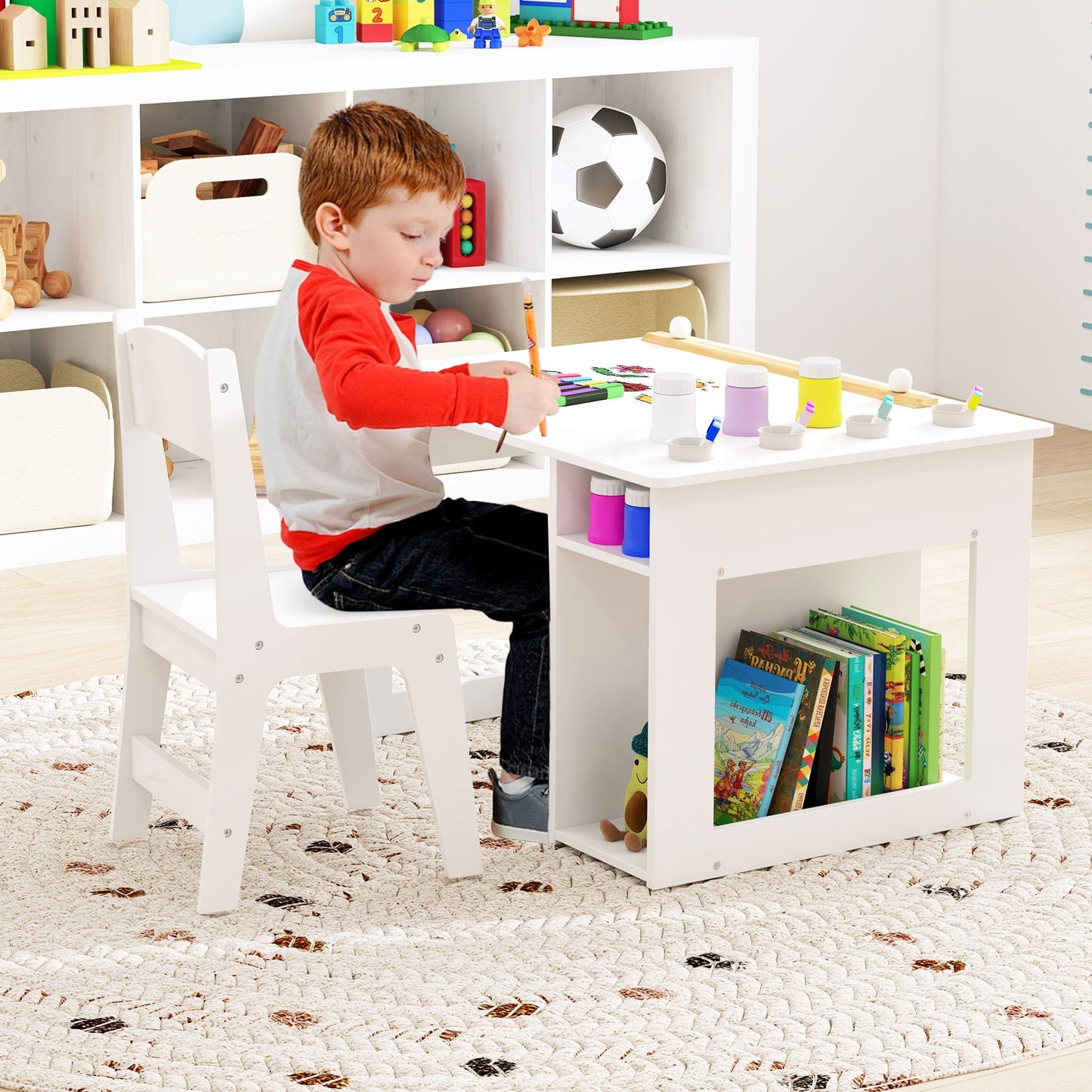 Ensemble de table et chaise d'art pour enfants - Blanc