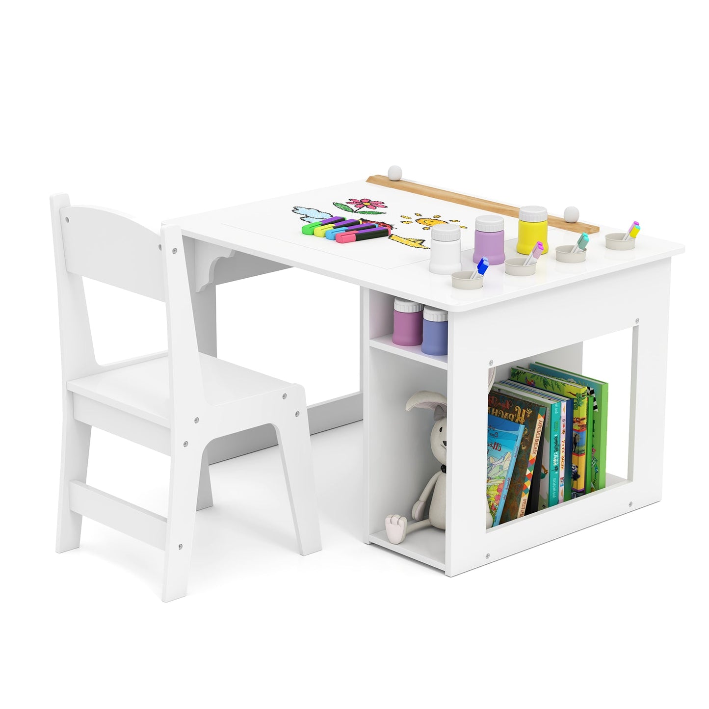 Ensemble de table et chaise d'art pour enfants - Blanc
