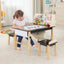 Kids Art Table and Chairs Set with Paper Roll and Storage Bins - Coffee