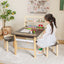 Kids Art Table and Chairs Set with Paper Roll and Storage Bins - Coffee