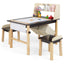 Kids Art Table and Chairs Set with Paper Roll and Storage Bins - Coffee