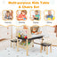 Kids Art Table and Chairs Set with Paper Roll and Storage Bins - Coffee