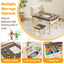 Kids Art Table and Chairs Set with Paper Roll and Storage Bins - Coffee