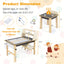 Kids Art Table and Chairs Set with Paper Roll and Storage Bins - Coffee