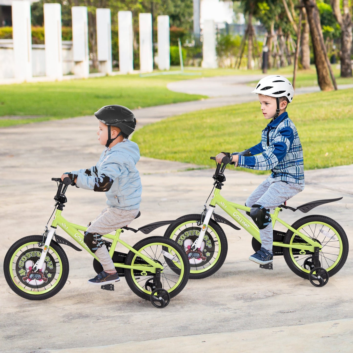 Vélo pour enfants Gbruno de 16 pouces avec roues d'entraînement réglables