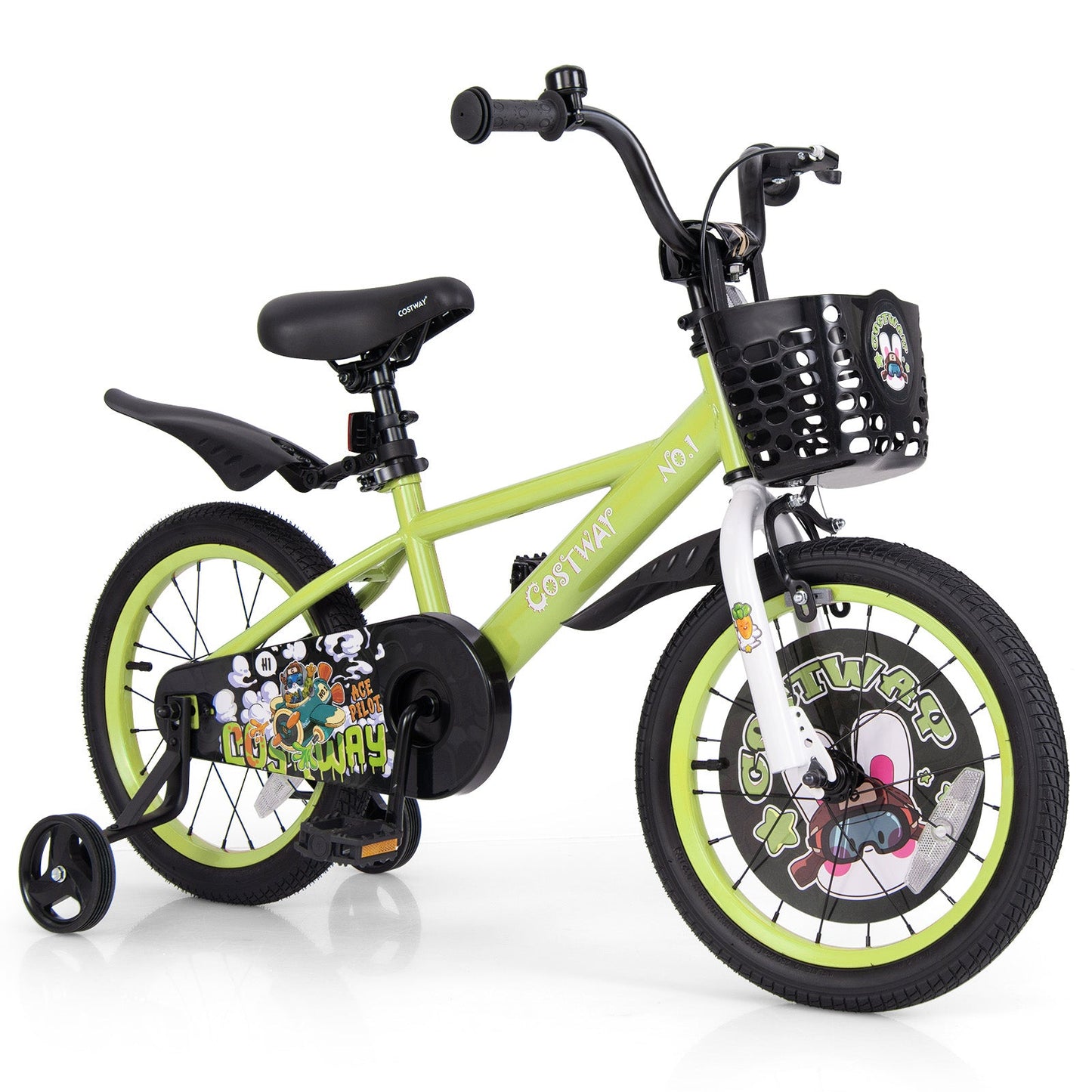Vélo pour enfants Gbruno de 16 pouces avec roues d'entraînement réglables