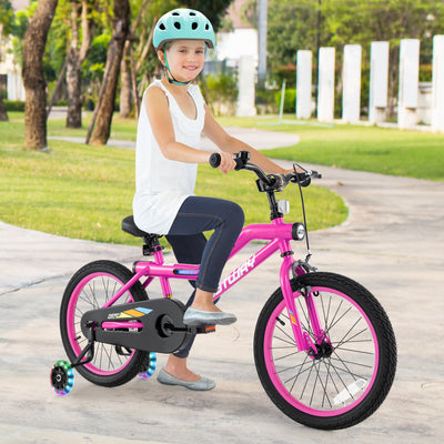 18 Inch LED Lighted Kids Bike with Training Wheels