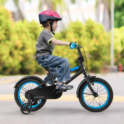 Kids Bike with Adjustable Handlebar and Saddle - 14 Inches