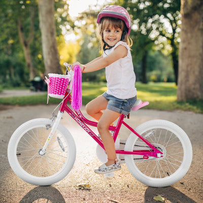Kids 18-Inch Bicycle with Training Wheels - Pink