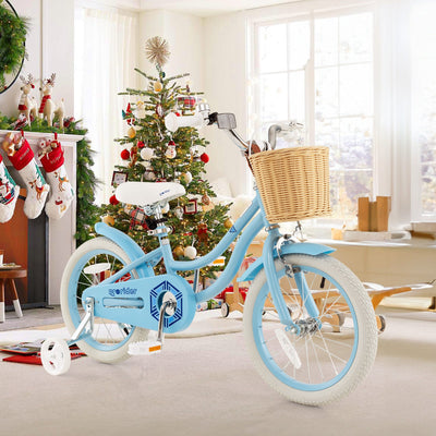 Vélo pour enfants de 16 pouces avec roues d'entraînement - Bleu